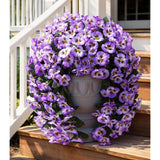 Artificial Flowers For Outdoors 2Pcs Faux Silk Pansy Vines Lush Uv Resistant Fake Hanging Flower Plants For Outside Porch Yard Patio Window Box (Light Purple)