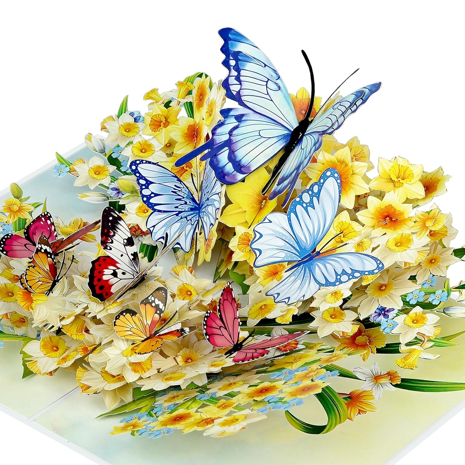 Gifts And Cards Enchanted Butterfly & Daffodil 3D Pop-Up Greeting Card – Floral Spring Surprise For Mother’S Day, Birthday, Thinking Of You, Or Garden Lovers – 6" X 8" With Notecard & Envelope