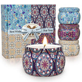 Scented Candle Set, 4 Pack Soy Wax Candles, 120H Burn Time, Ideal Gifts For Women, Birthday Presents