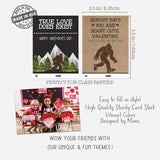 Bigfoot Themed Valentine'S Day Card Set (Set Of 25) Valentine Classroom Sharing Exchange Gift Giving Kids