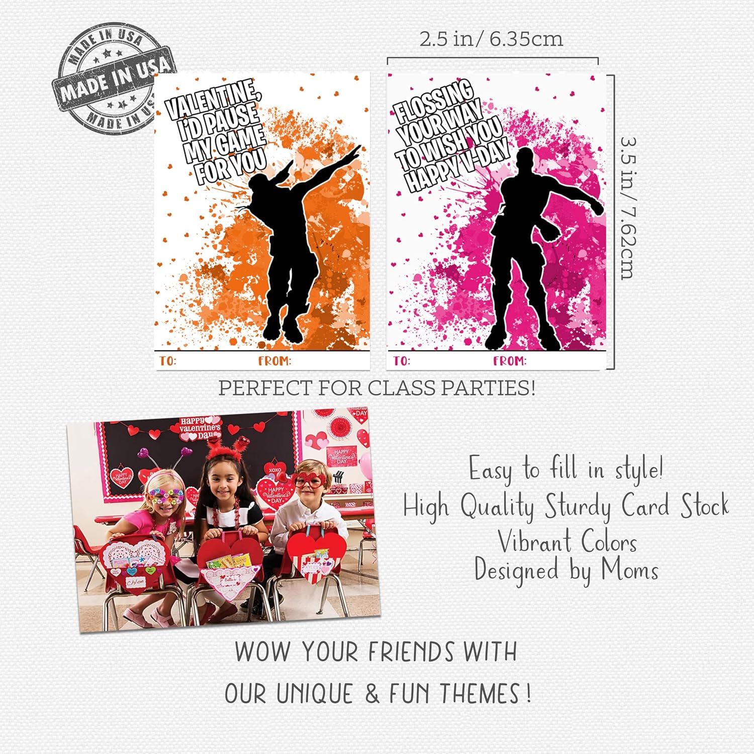 Video Game Valentines Day Themed Classroom Sharing Cards Party Supplies For Kids Friends School Dance Emote Gamer Set Of 27