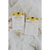 Sunflower Bridal Shower Bachelorette Games - He Said She Said, Find The Guest Quest, Would She Rather, Phone Game - 25 Games Each, Printed Front And Back, 1 Game Per Side