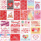 24 Pack Valentines Day Cards Assortment Bulk Hearts Greeting Cards With Envelopes And Stickers For Valentines Day Party Favors Supplies