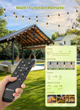 58FT Solar String Lights 26 Shatterproof Bulbs Remote Dimmer Timer Patio Lights