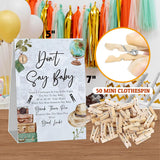 World Map Baby Shower Games, Don'T Say Baby Game For Baby Shower (One Sign With 50 Mini Clothespins), Travel Adventure Theme Baby Shower Decorations, Gender Reveal Game-Dsbb28