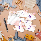 Find The Baby Food Party Games, Butterfly Baby Shower Game Set (1 Standing Sign + 20 Answer Cards + 6 Number Cards), Blush Pink Floral Name The Food Game, Party Favors Decorations(04)