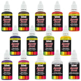 Airbrush Paint Set - 12 Color Transparent With Reducer & Cleaner, Ready To Spray Air Brush Paint, 1-Ounce Water-Based Acrylic For Painting Metal, Plastic Models, Canvas, Wood