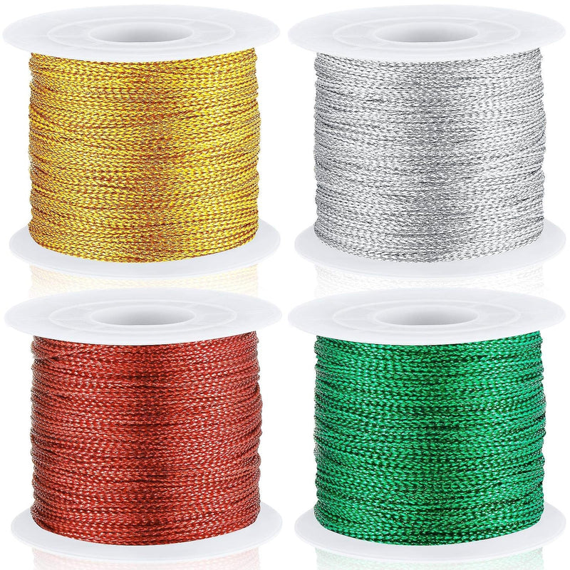 440 Yards Metallic Cord Tinsel Rope For Craft Jewelry Making, Ribbon Wrap Thre