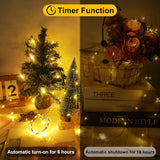 Led Fairy Lights Battery Operated String Lights?67Ft 200Micro Leds Starry Lights 8 Modes With Timer Dark Green Copper Mi