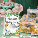 Jungle Animal Measure The Baby Bump Baby Shower Game Kit, How Big Is Mommy'S Belly Game-1 Standing Sign And 50 Guessing Cards For Gender Neutral Baby Shower-Lk-D02