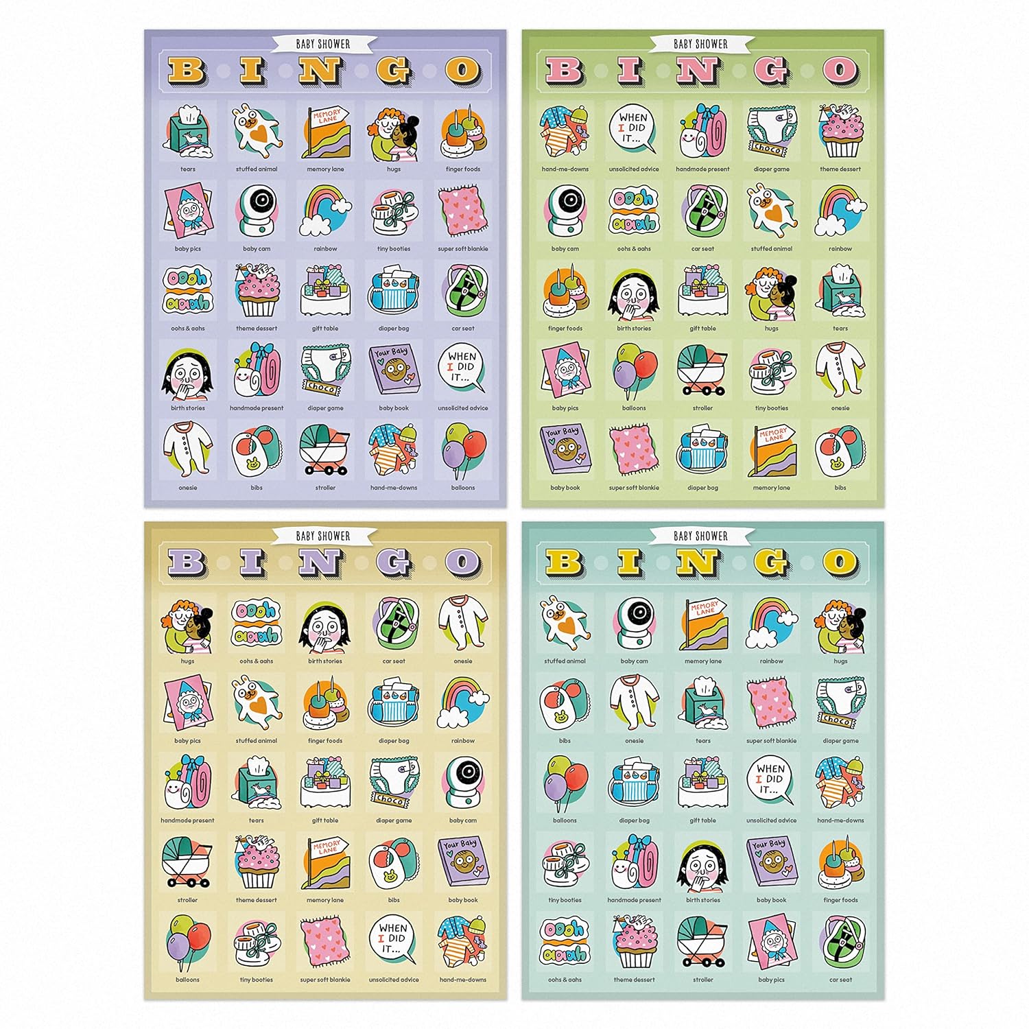 Knock Knock Baby Shower Bingo, 12 Reusable Cards to Play for Baby Showers