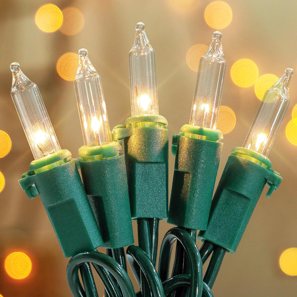 Clear Christmas String Lights 50 Count 13Feet Incandescent Bulb Mini Liahts For Indoor Xmas Tree Garland Birthdaywedding