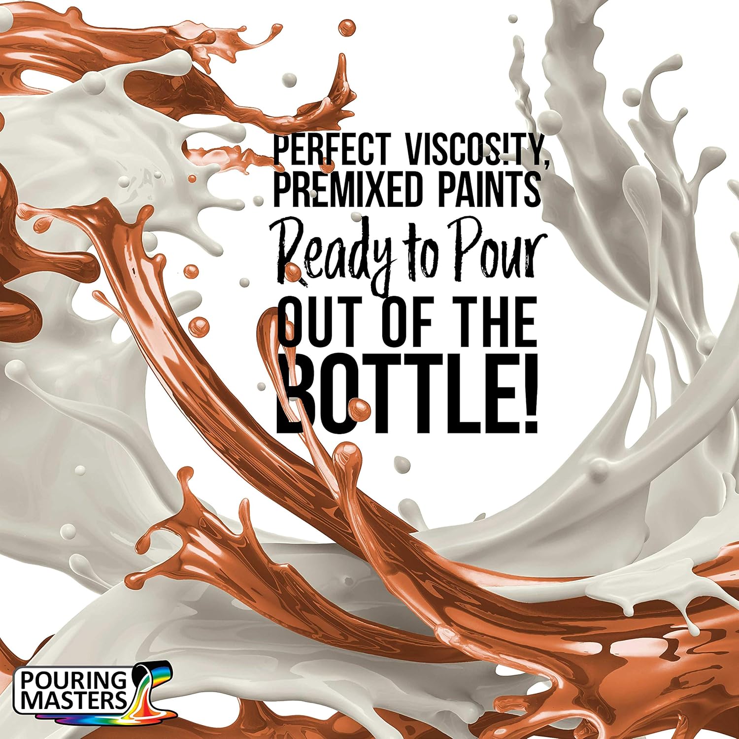Pouring Masters Spice Cake Ready To Pour Acrylic Pouring Paint - Premium 32-Ounce Pre-Mixed Fluid Acrylic Paint - Fluid Art Supplies For Canvas, Wood, Paper, Tile & Rocks