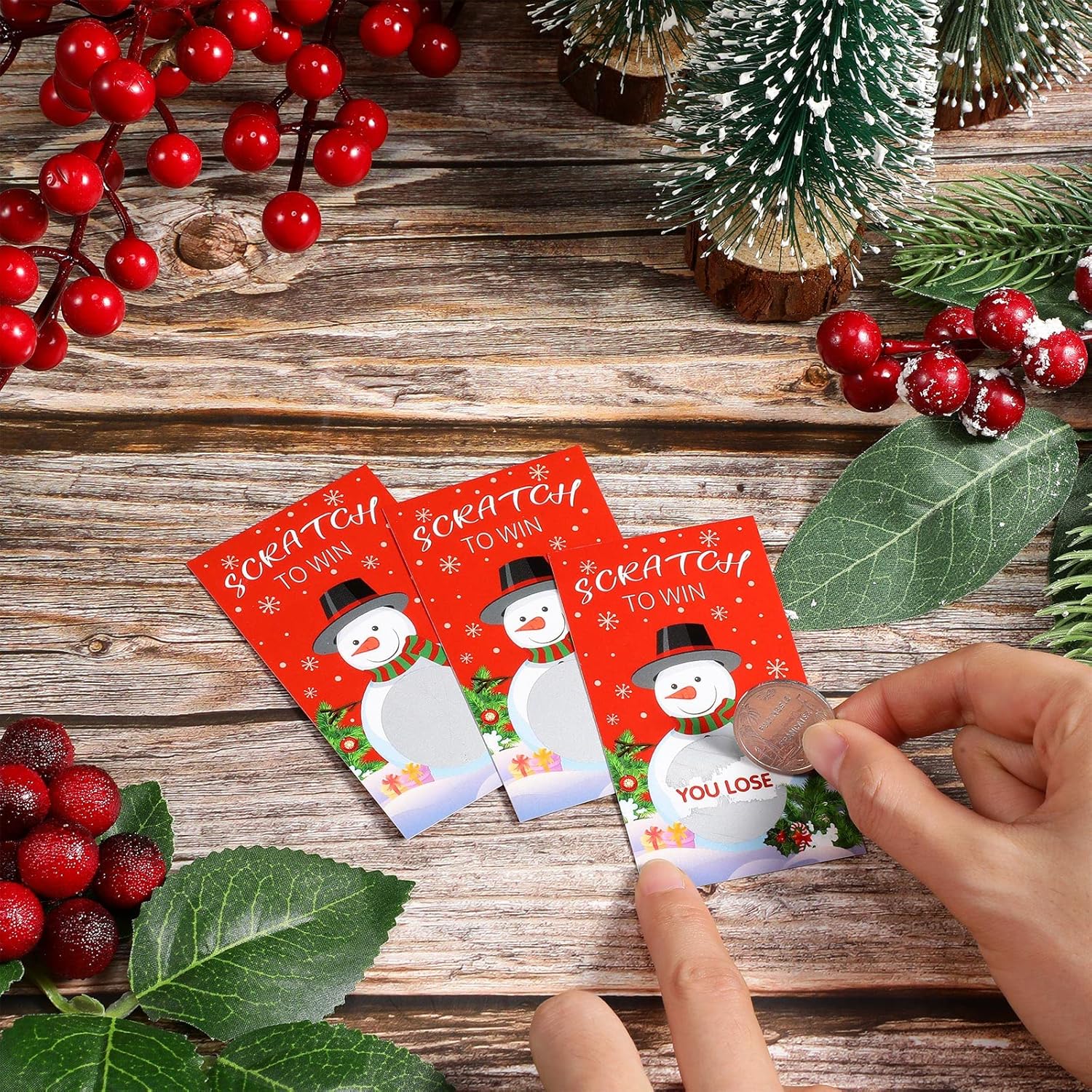 60 Pieces Christmas Scratch Off Cards Xmas Party Scratch Games Christmas Tree Santa Snowman Raffle Tickets Drawing Prizes Festive Party Games For Kids Adults Family Holiday Supplies