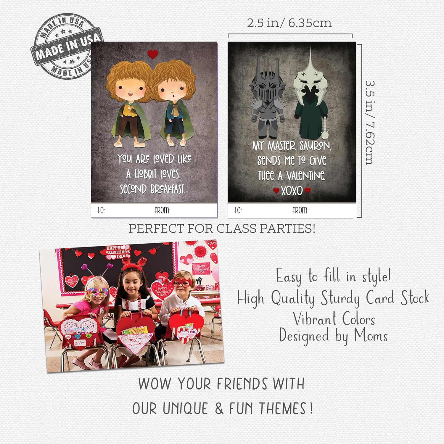 Lotr Book Themed Valentine'S Day Card Set (Set Of 24) Valentine Sharing Classroom Exchange