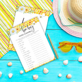 Bee Gender Neutral Games, Summer Daisy Word Scramble Game For Party Supplies & Favor, 5X7 In & Set Of 25-A07