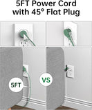 Power Strip with USB Ports 4 Outlets 6 USB PD20W 5FT Flat Plug Extension Cord Charging Station