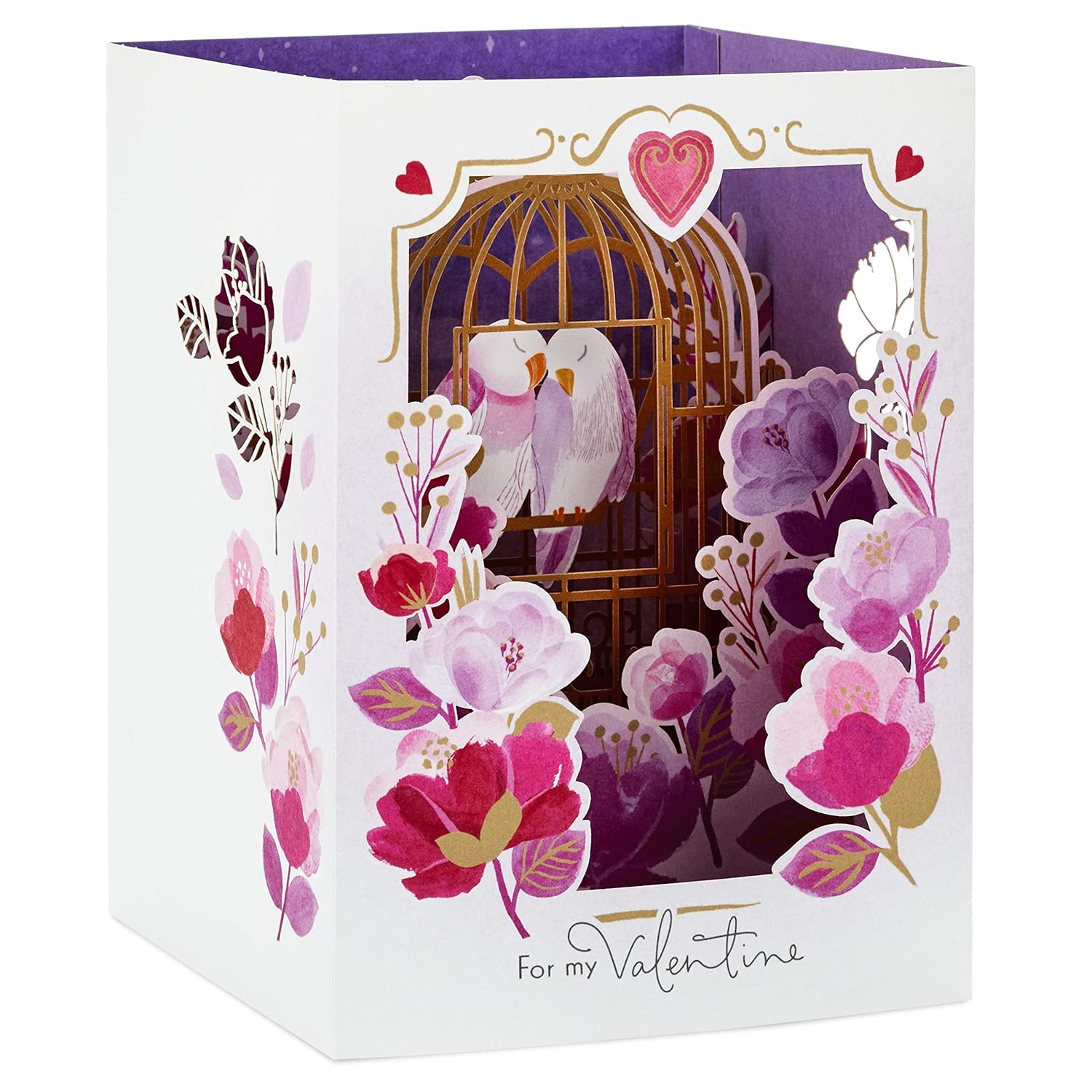 Hallmark Paper Wonder Displayable Pop Up Valentines Day Card for Husband, Wife, Boyfriend, Girlfriend (Love Birds Valentine) Pop, Up Love Birds