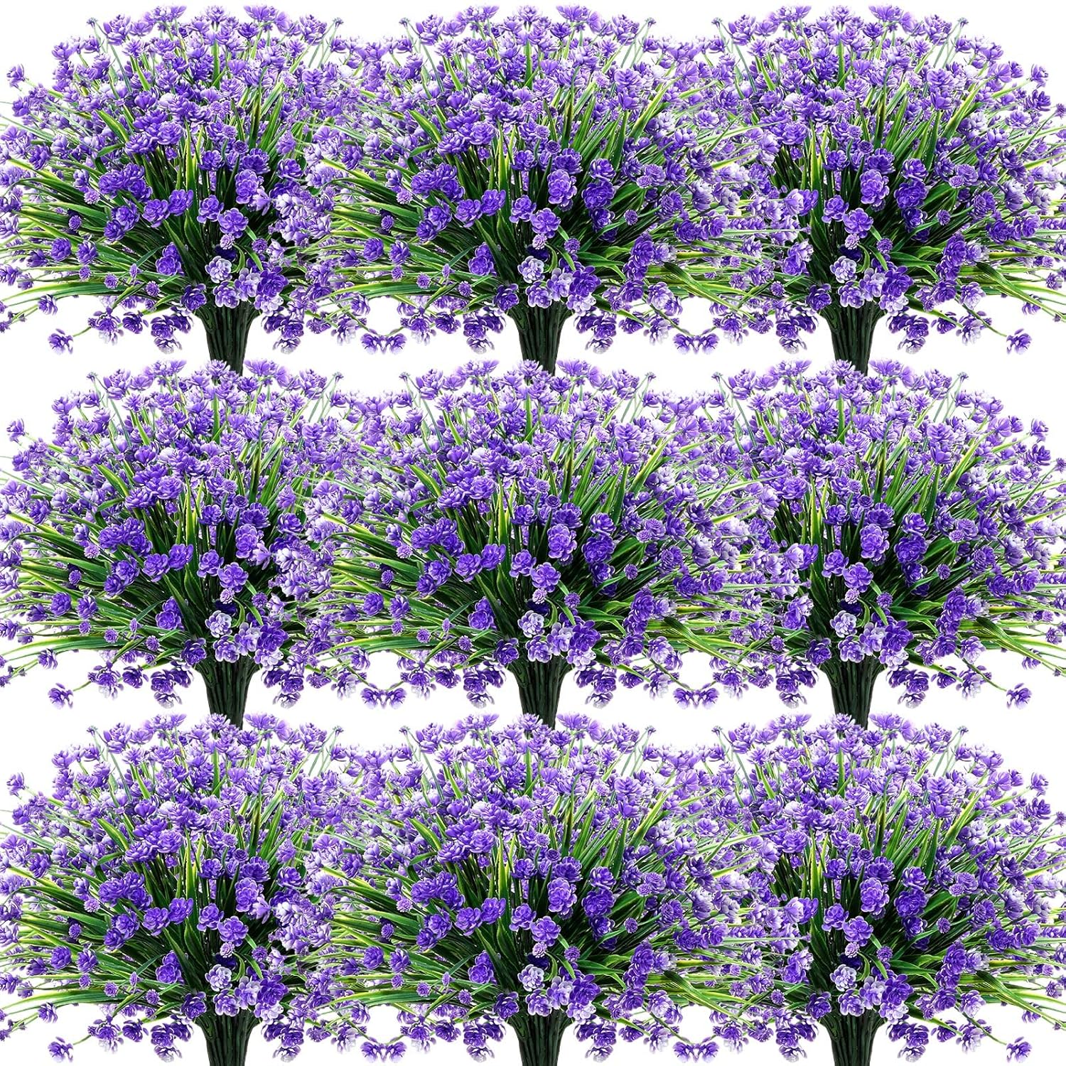 40 Bundles Outdoor Artificial Flowers Uv Resistant Faux Outside Plants Flowers Fake Plastic Plants For Outdoor Spring Summer Seasons Decoration Shrubs Garden Porch Box(Purple)