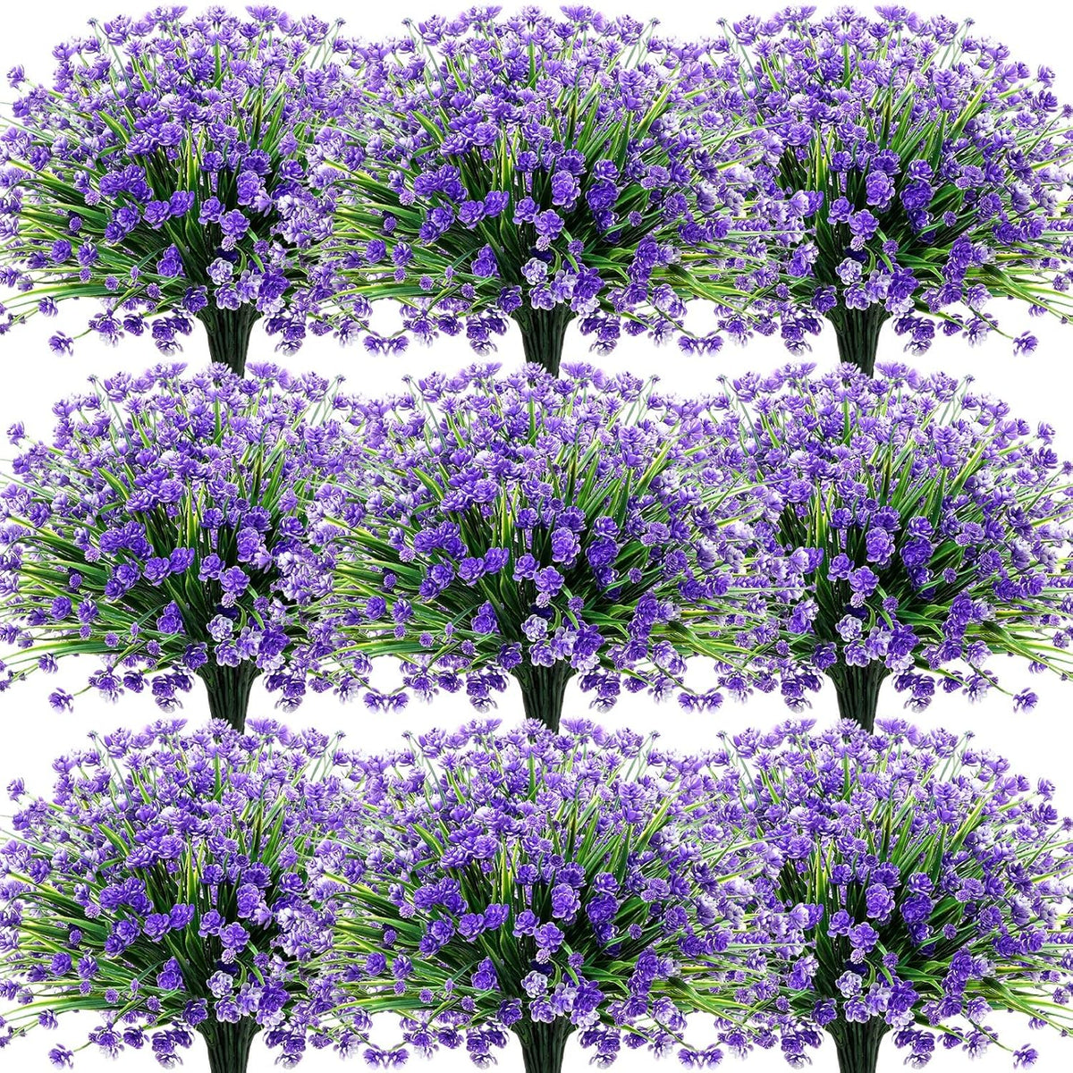 40 Bundles Outdoor Artificial Flowers Uv Resistant Faux Outside Plants Flowers Fake Plastic Plants For Outdoor Spring Summer Seasons Decoration Shrubs Garden Porch Box(Purple)