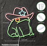 Cowboy Toad Neon Sign Dimmable USB LED Frog Wall Light 13.8 x 12.6 Inch for Man Cave Pub Room Decor