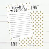 50 Gold Dot Words Of Wisdom Advice Cards, Graduation Advice Cards, Marriage/Wedding Advice Cards, Guest Book Alternative, Bridal Or Baby Shower Party Games, Boy Or Girl Baby Prediction