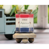 America - Patriotic Red, White & Blue Blended Soy Candle By - Great For Veterans Day, Memorial Day And Independance Day Decorations