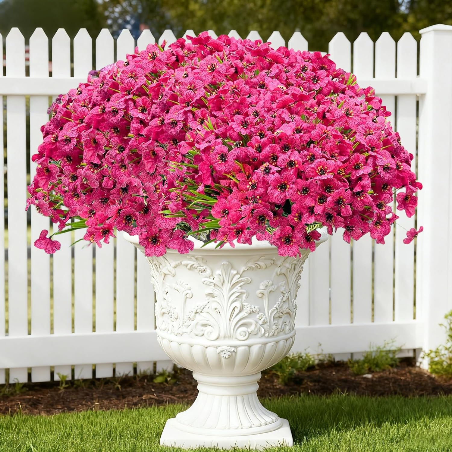 16Pcs Outdoor Artificial Flowers Uv Resistant Fake Flowers Bulk Artificial Flowers For Decoration Faux Silk Flowers For Garden Porch Window Box Hanging Planter Decorating