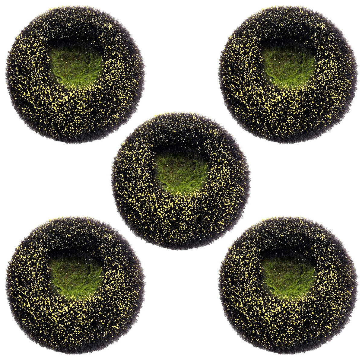 5Pcs Sunflower Foam Flocking Flower Wick 4.5 Inch Yellow Green Artificial Simulation Sunflower Flower Heart Plastic Flower Wick For Wedding Party Home Decoration Sticky In Garland
