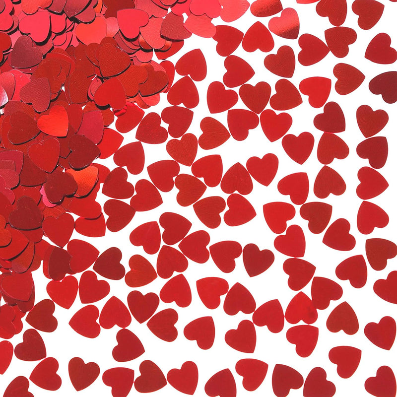 Red Love Heart Table Confetti - Valentines Day Party Foil Metallic Seq