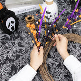6 Pcs Halloween Flowers Artificial 17 Inches Black Halloween Stems With Berry Branch Gothic Floral Picks For Vase Flower Arrangement Home Party Thanksgiving Harvest Decor