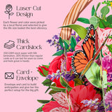 3D Pop Up Flower Bouquet Card - Unique Floral Greeting Card For Birthday, Mother’S Day, Valentines Day, Appreciation, Get Well Soon-3D Paper Flower Bouquet For All Occasions With Note Card & Envelope