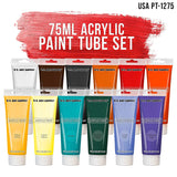 12 Color Set Of Acrylic Oil Paint 75Ml Tubes - High Opacity, Strong Tinting Strength, Oil Paints For Canvas Painting, Wood & Media