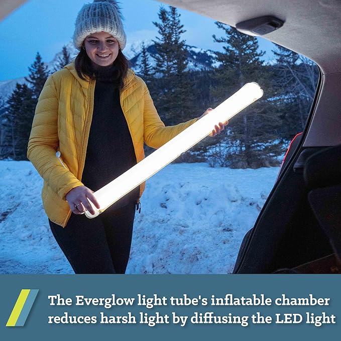 Portable Inflatable LED Light Tube Water Resistant Camping Lantern for Backpacking Van Life and Outdoor Security
