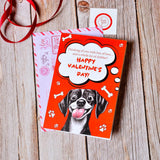 Valentines Day Card From Dog, Dog Valentine Cards For Friend With Envelope And Seal, Express Your Love With Valentine Card From Dog, Blank Inside Dog Valentines Day Card