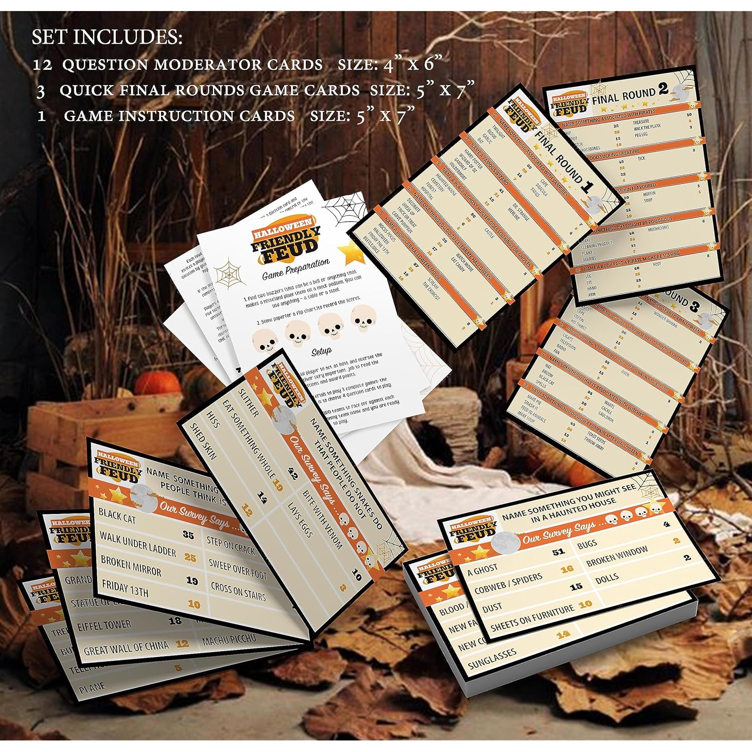 Halloween Friendly Feud Game, Family Game Night, Trivia Quiz, Halloween Trivia, Office, Group, Fun Feud For Family -Wc01