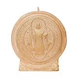 San Benito Candle Protects The Family Union, Decorative, Religious Candles With White & Golden Design - Perfect For Baptism, Wedding, Gifting & More - Traditional Christian Candles