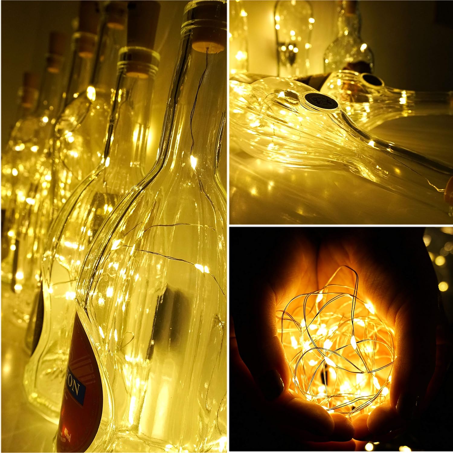Bottle Lights 12 Pack 20 Leds Cork Lights For Wine Bottles Battery (Included) Powered Fairy Mini String Lights For Diy J