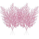 Christmas Glitter Stems 24Pcs Artificial Pine Tree Picks For Christmas Tree Ornaments Fillers, Diy Xmas Wreath, Crafts, Garland, Holiday, Party, Wedding And Home Decoration (Pink)