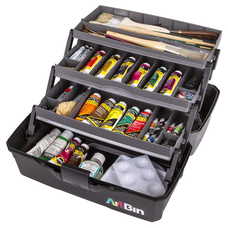 6893Ag 3-Tray Art Supply Box, Portable Art & Craft Organizer With Lift