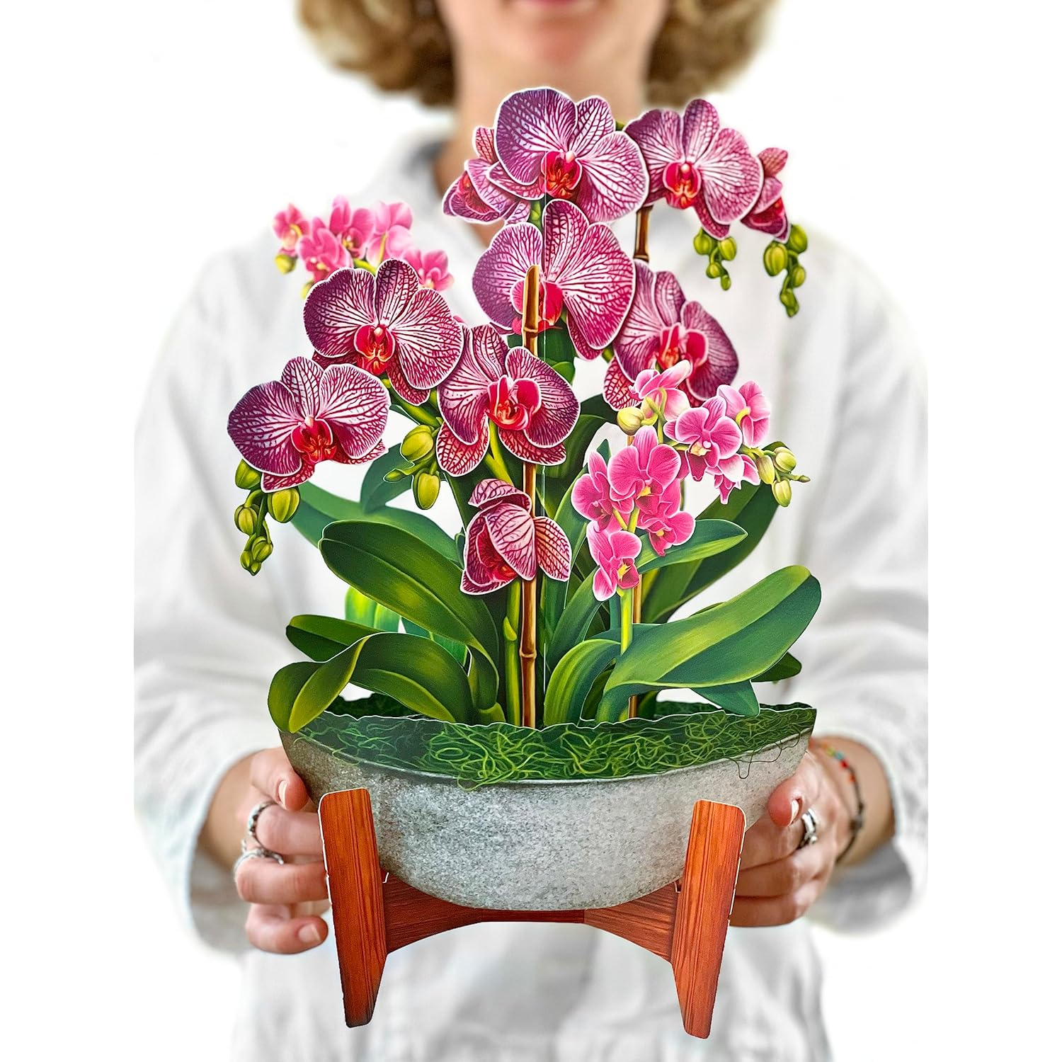 Pop Up Cards, Orchid Oasis, 12 Inch Life Sized Forever Flower Bouquet 3D Popup Greeting Card, Birthday Cards, Get Well Gifts, Blank Notecard & Envelope