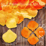 2000 Pcs Orange Yellow Rose Petal For Wedding Decorations Fake Silk Rose Flower Petals Artificial Rose Petals For Romantic Night Bridal Shower Party Decor