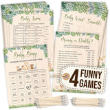 Woodland Baby Shower Games For Boy - Forest Baby Shower Bingo Game For 25 Guests, Fun Mommy Or Daddy Game Trivia Woodland Theme Babies Showers Decorations Ideas