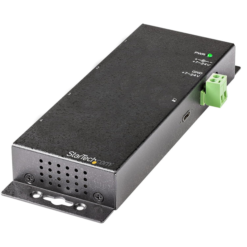 StarTech.com 4 Port USB C Hub 10Gbps - Metal Industrial USB-C Hub - 2X USB-C &