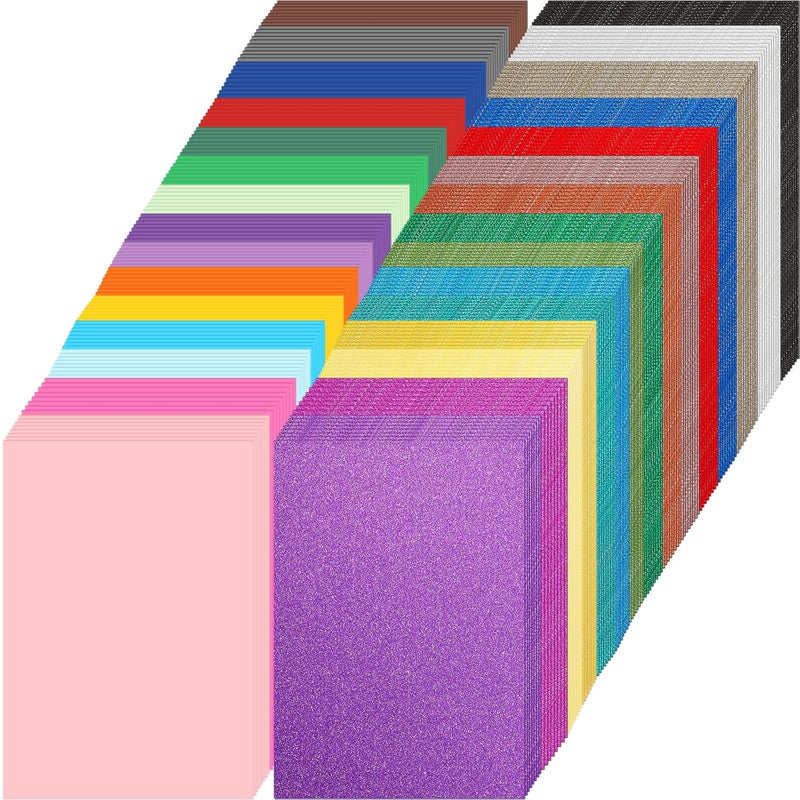 240 Pcs Cardstock Paper 8.5 X 11 Inch Colored Cardstock And Glitter Cardstock