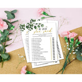 Bridal Shower Games - Greenery Engagement Party Game Cards For Wedding, Bachelorette Party - Bridal Shower Decorations - He Said She Said - 30 Cards(002)