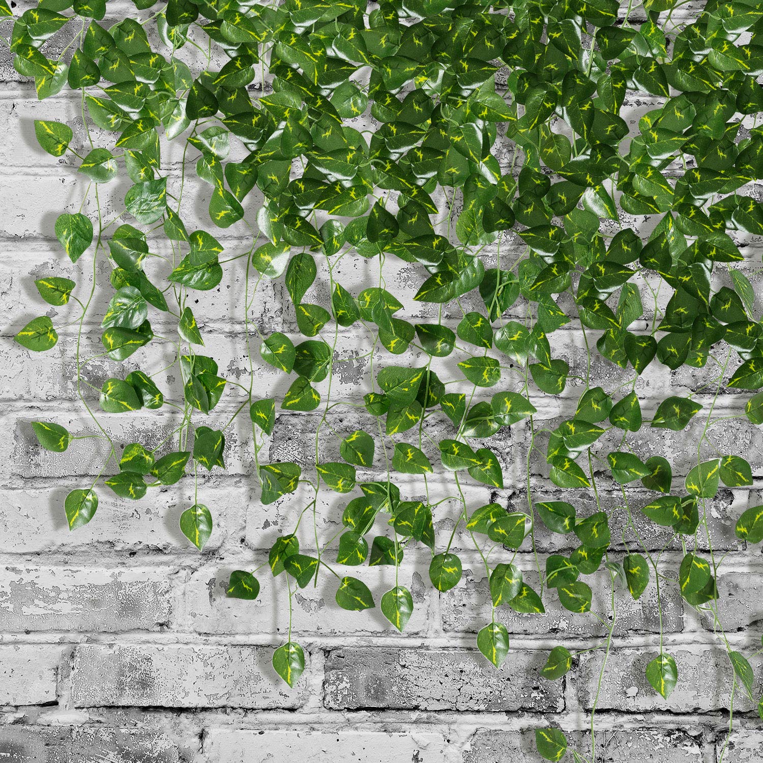 78-Ft 12 Pack Silk Artificial Ivy Vines Leaf Garland Plants Hanging Wedding Garland Fake Foliage Flowers Home Kitchen Garden Office Wedding Wall Decor