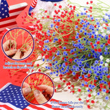 24 Pcs Patriotic Red Blue White Artificial Flower Babies Breath Fake Floral Arrangement For Independence Day Party Home Decor 4Th Of July Veterans Memorial Day Indoor Table Centerpiece