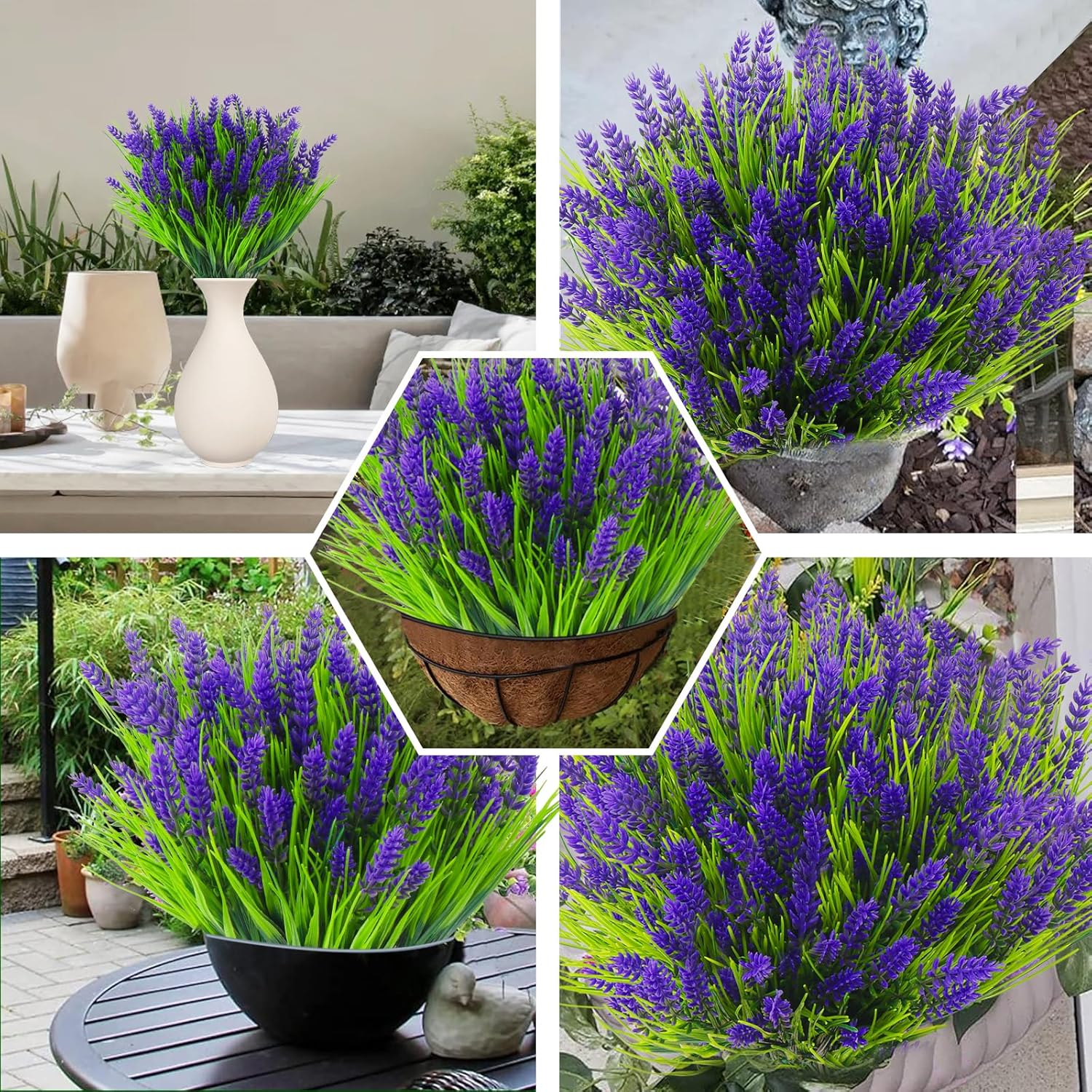 Artificial Flowers 20 Bundles Outdoors Faux Plants Uv Resistant Fake Flowers Faux Bushes Plastic Artificial Flowers Fake Outdoor Plants For Home Garden Decor