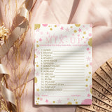 Twinkle Little Star Baby Shower Games For Girls - Word Scramble - Fun Gender Reveal Games For Guests - Royal Princess Theme In Pink And Gold - 25 Cards